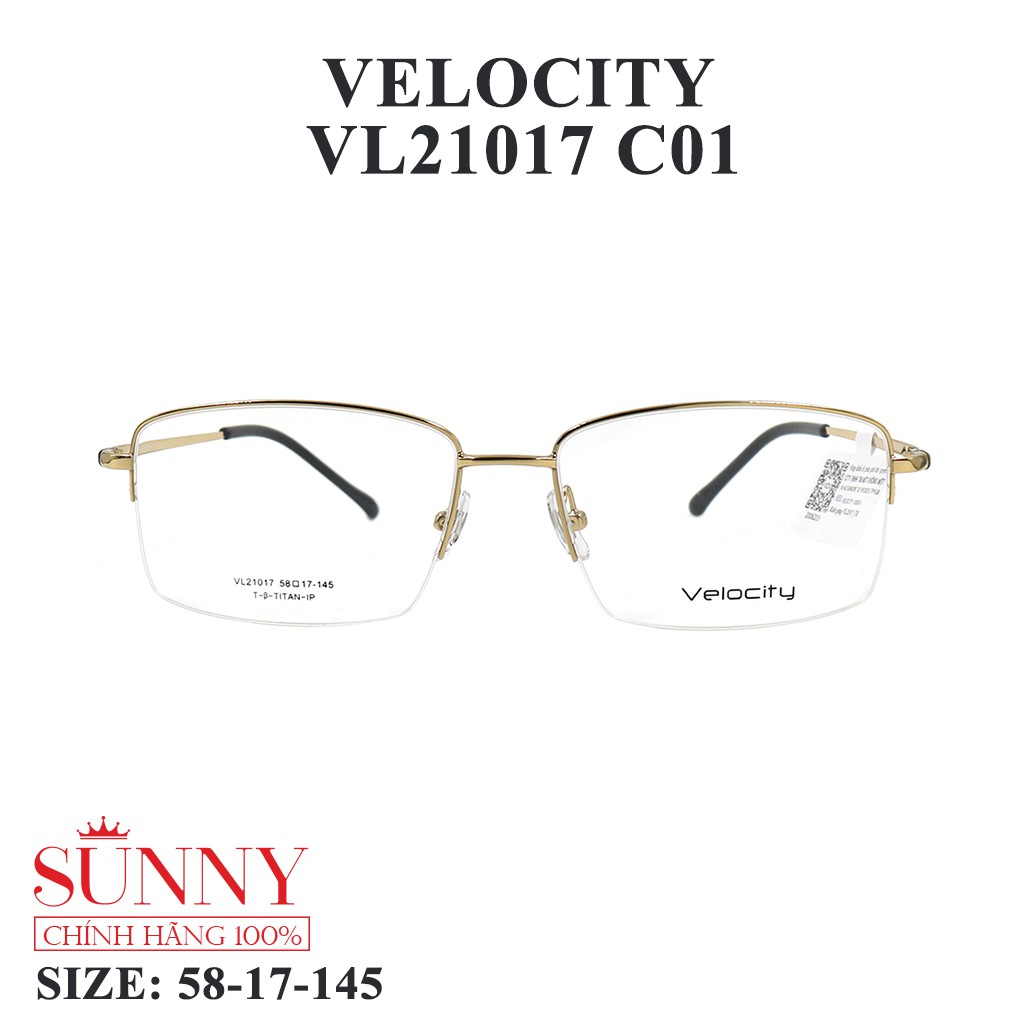 VL21017 - gọng kính nam nữ kim loại Velocity chính hãng, bảo hành toàn quốc