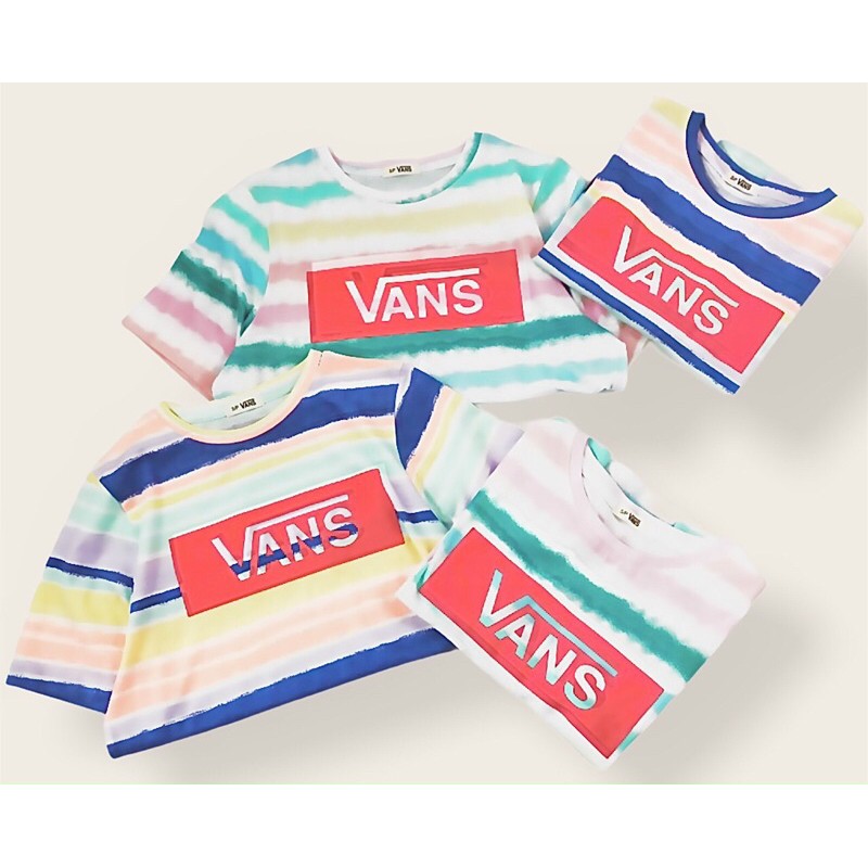 áo crop top sọc cầu vồng Vans vải siêu đẹp