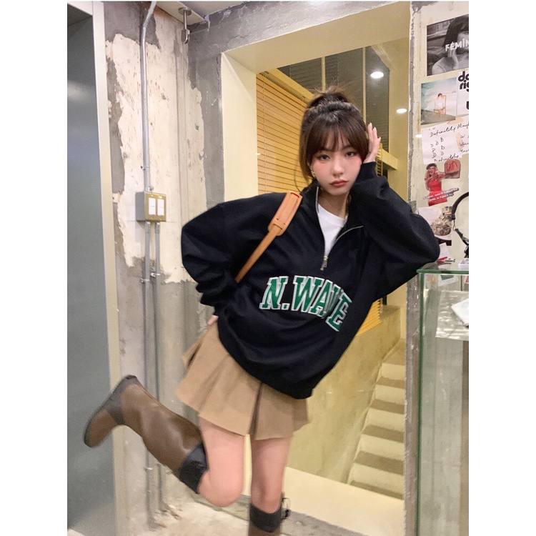 Áo Sweater Nỉ Bông N.WAVE Phong Cách Ulzzang