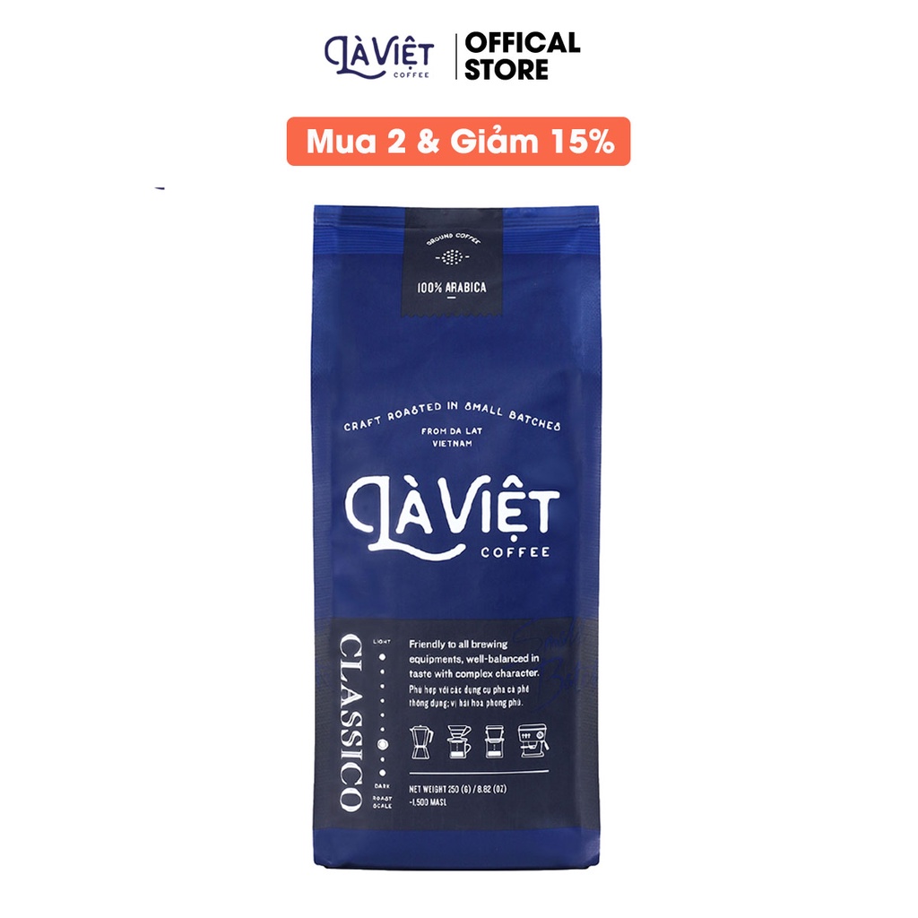 Cà Phê Bột LÀ VIỆT Classico 100% Arabica 250g Vị Hài Hòa