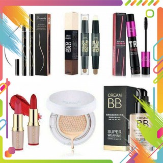 [Giá rẻ]Bộ trang điểm cá nhân 6 món gồm Son+Kem nền BB+ Phấn nước+ tạo khối 2 đầu+mascara+ kẻ mắt