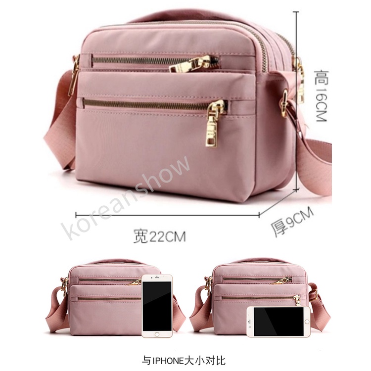 Túi Xách Nữ Đẹp Túi Đeo Chéo Bằng Nylon Chống Thấm Nước Màu Hồng Thời Trang Cho Nữ-72