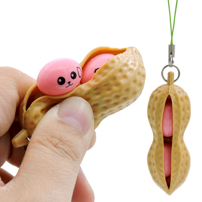 Móc Khóa Hạt Đậu Phộng Edamame Phát Nhạc Giảm Căng Thẳng