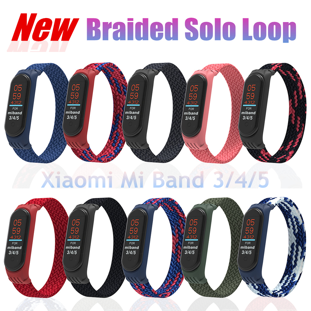 Dây đeo sợi nylon thay thế cho đồng hồ thông minh Xiaomi Mi Band 5 6 3 5 4 3 AMAZFIT
