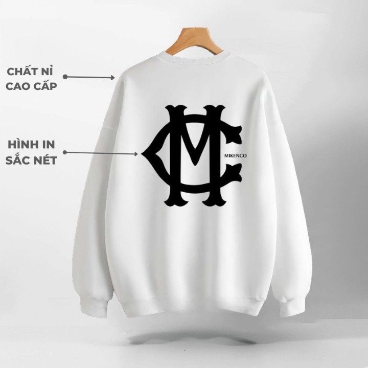 Áo sweater, Áo nỉ MiKenCo áo nỉ sweater cao cấp dài tay Unisex