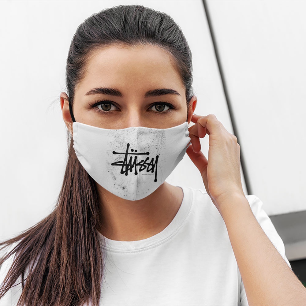 Khẩu Trang In Hình 3D S.t.u.s.s.y_4 Soink Vải Cotton 100%,Kháng Khuẩn,Không Đau Tai,Dễ Thở Cho Nam Nữ