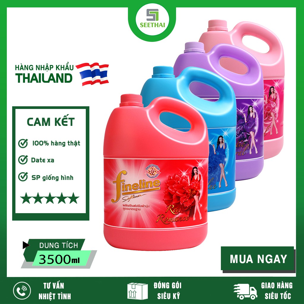 Nước xả vải lưu hương Floral bền lâu FINELINE Thái Lan 3500ml - can - Fabric softener
