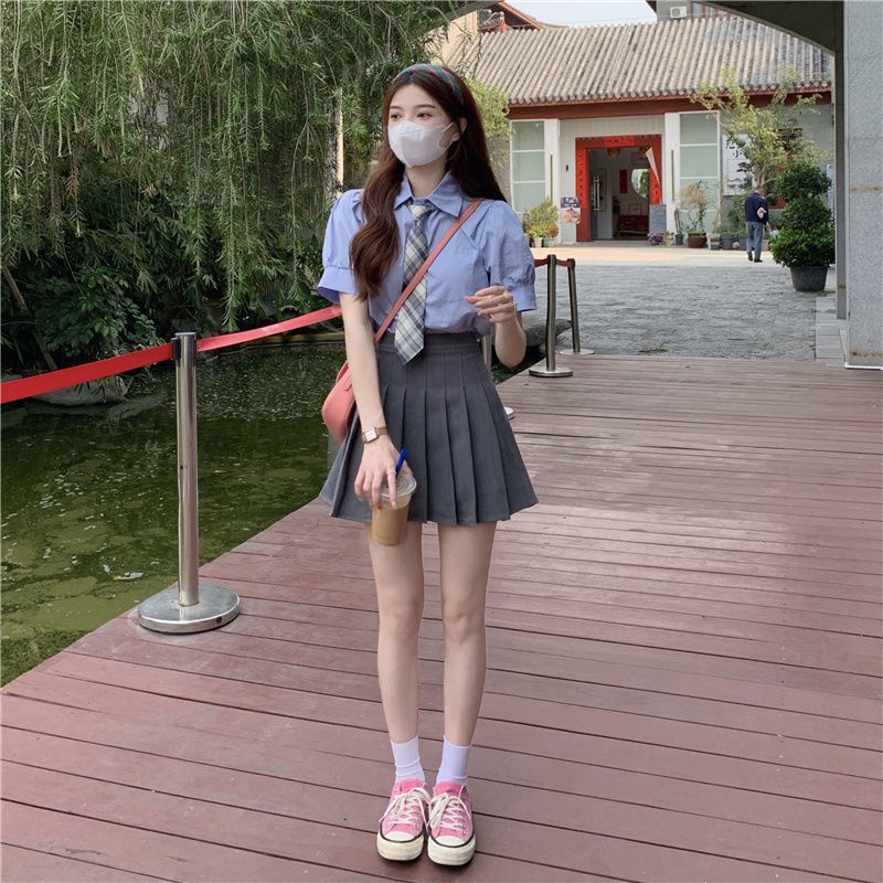 Áo sơ mi COZOKC tay ngắn dáng ôm kiểu đơn giản thời trang