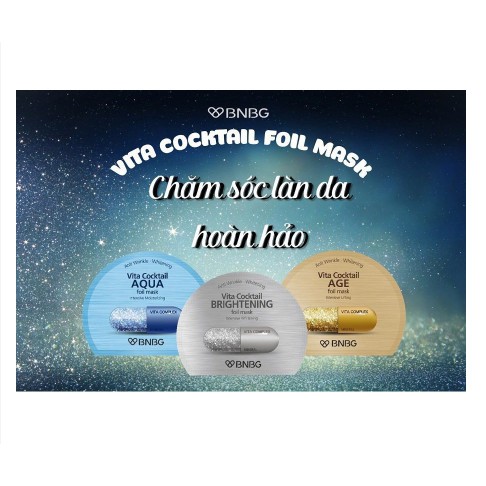 Combo 10 Mặt nạ dưỡng da BNBG Vita Cocktail Foil Mask 30ml X 10 ( AQUA, AGE, Brightening)