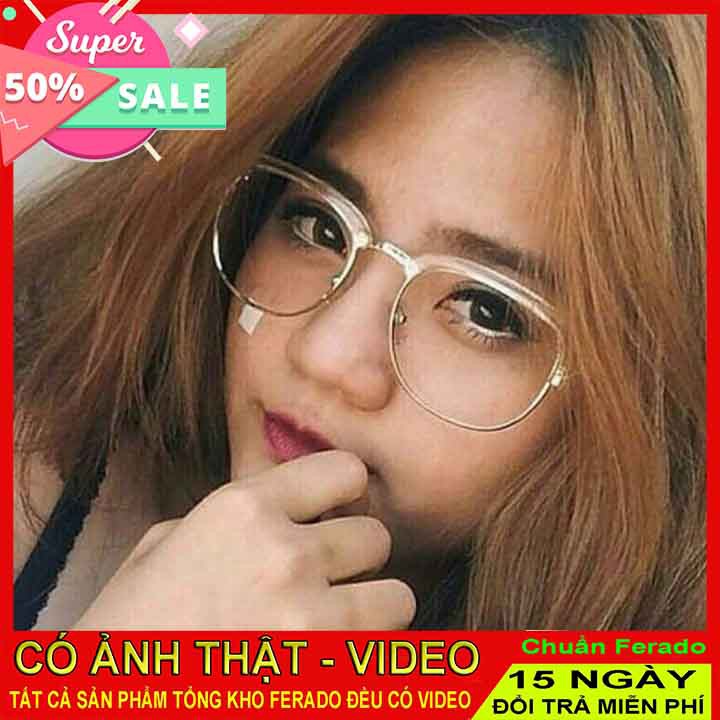 Gọng kính cận cắt vành trong suốt