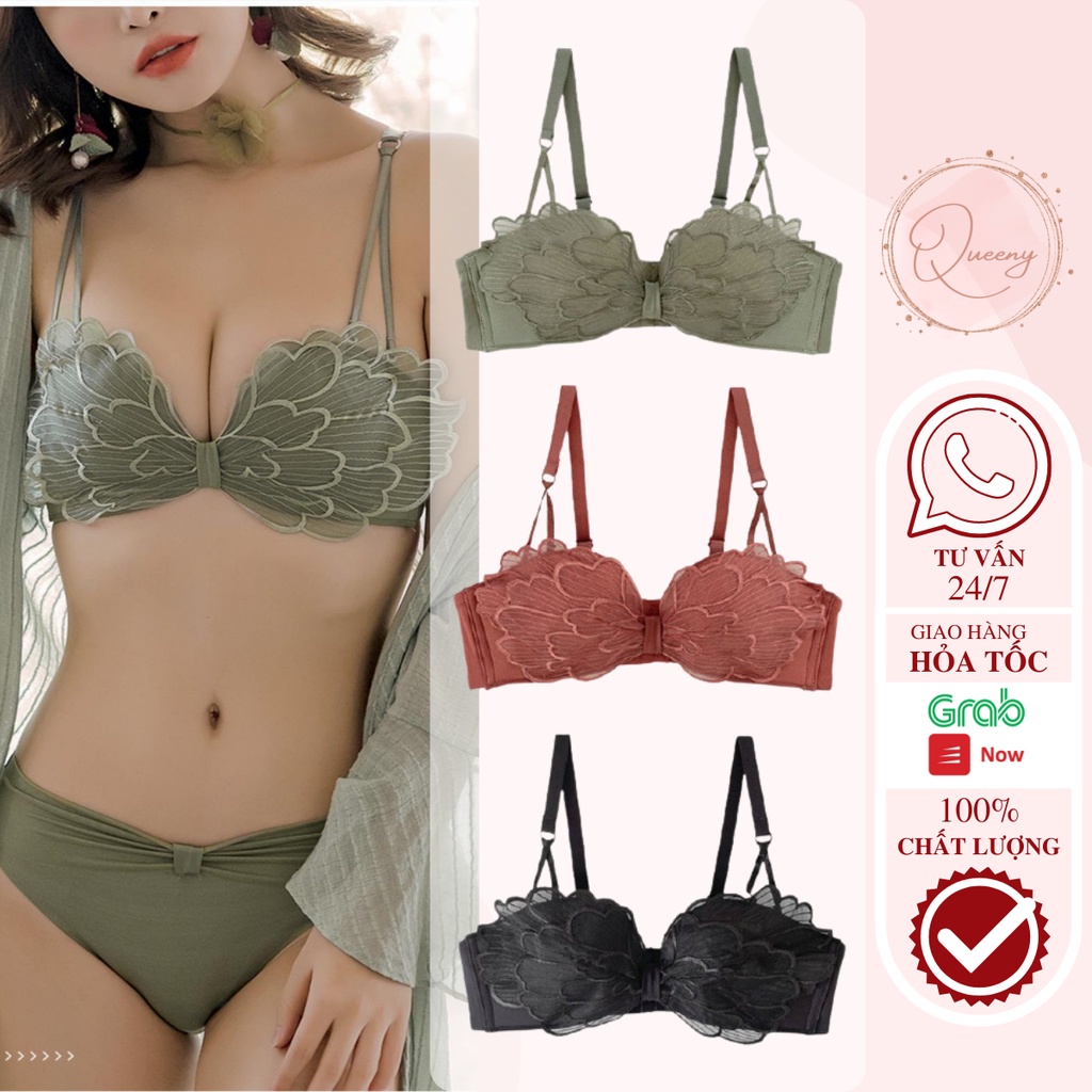 Áo ngực nữ cánh tiên không gọng chất liệu tản nhiệt cao cấp QUEENY SR04