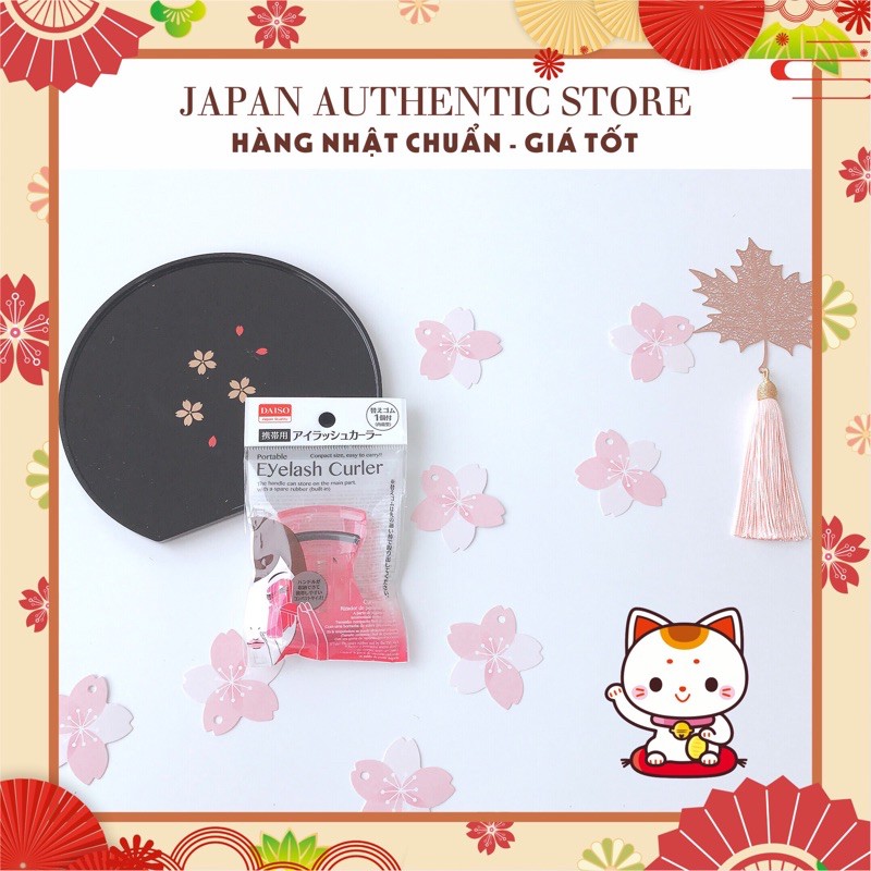 [CAM KẾT CHUẨN NHẬT]  Bấm cong mi tiện lợi Daiso màu hồng Nhật Bản