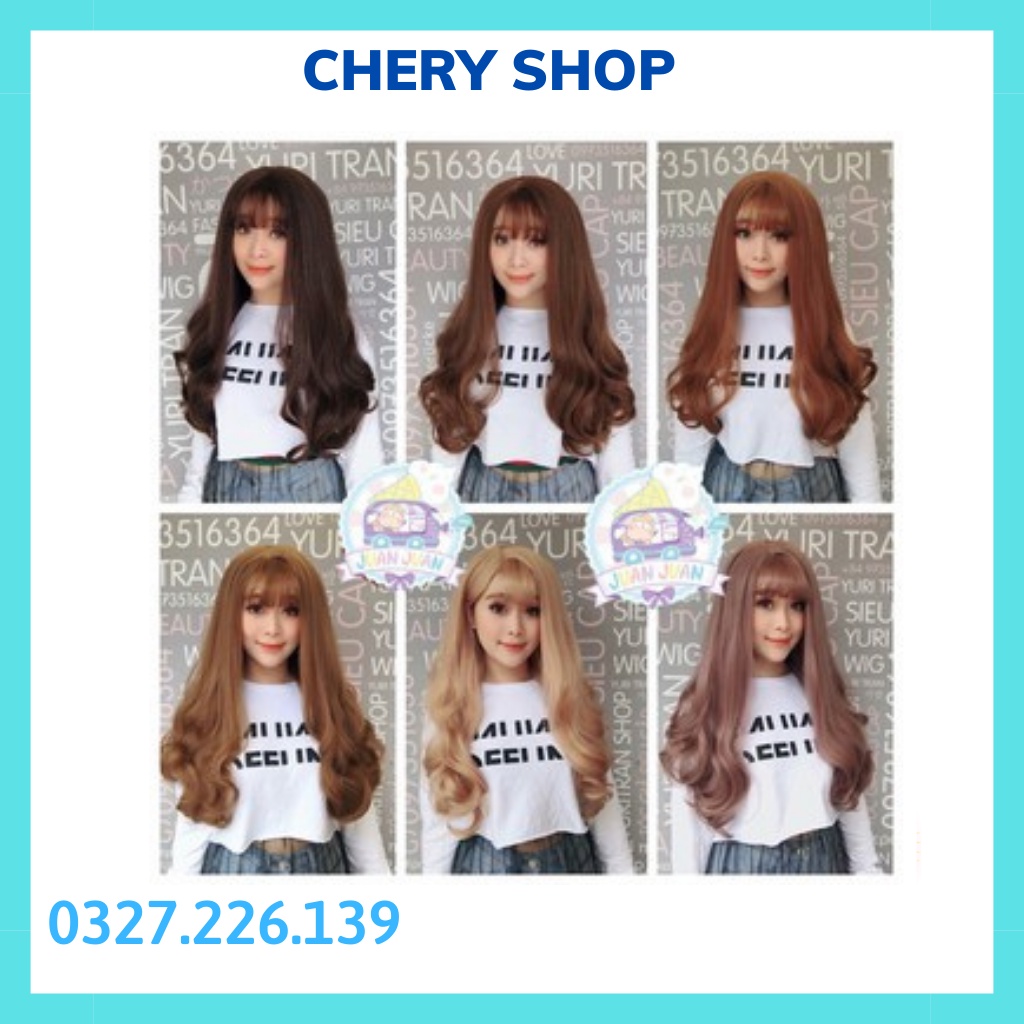 Tóc giả nữ cả đầu FREESHIP Tóc giả nguyên đầu xoăn đuôi dài mã 8136