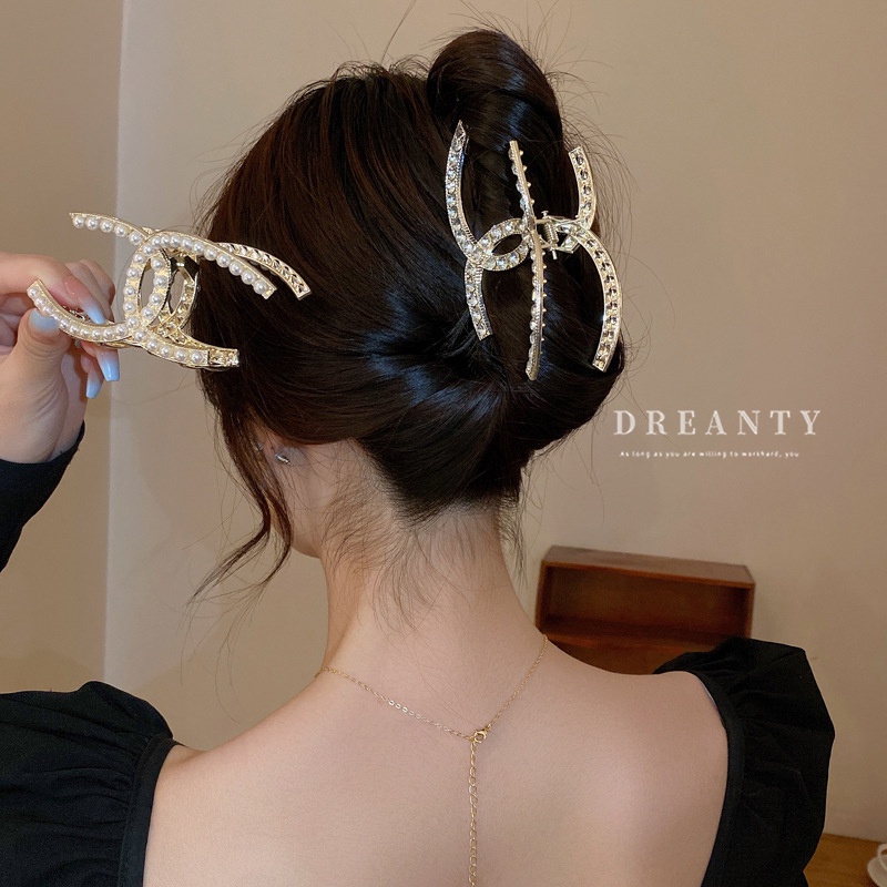 Kẹp Tóc Cá Mập Đính Kim Cương Giả Cao Cấp Thời Trang Hàn Quốc