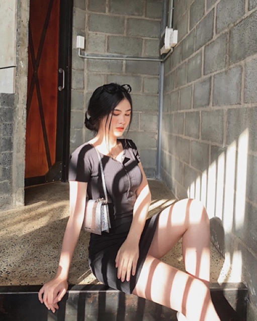 Đầm Thun Ôm Body cúc bấm siêu xinh về phục vụ cho khách đây ạ