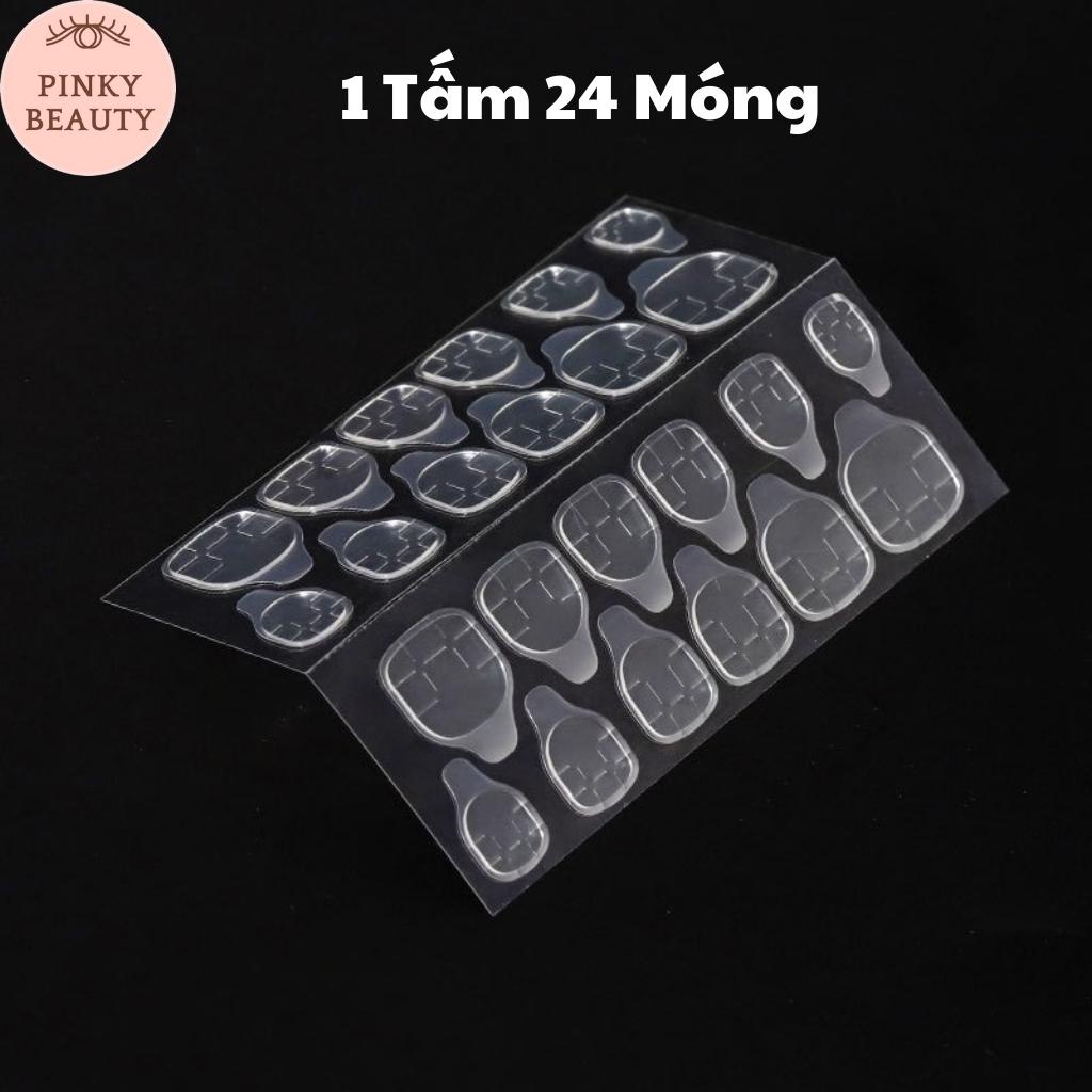 Miếng Keo Dán Móng Hai Mặt Bộ 24 Miếng Keo Silicon Dạng Thạch Trong Suốt Dán Móng Giả - Pinky Beauty