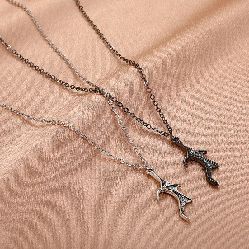 Set 2 Vòng cổ mặt trái tim và đôi cánh thiên thần thời trang cho nữ
