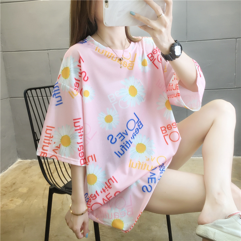 Áo Thun Ngắn Tay In Họa Tiết Hoạt Hình Ngộ Nghĩnh Dành Cho Nữ đồ ngủ Váy ngủ pyjamas pijama nam nữ mùa hè đồ đôi pijama ngắn lụa satin dễ thương bigsize đồ mặc nhà cao cấp