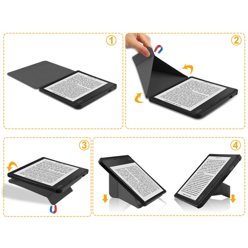 Bao da mềm chống sốc có giá đỡ cho Kobo Sage