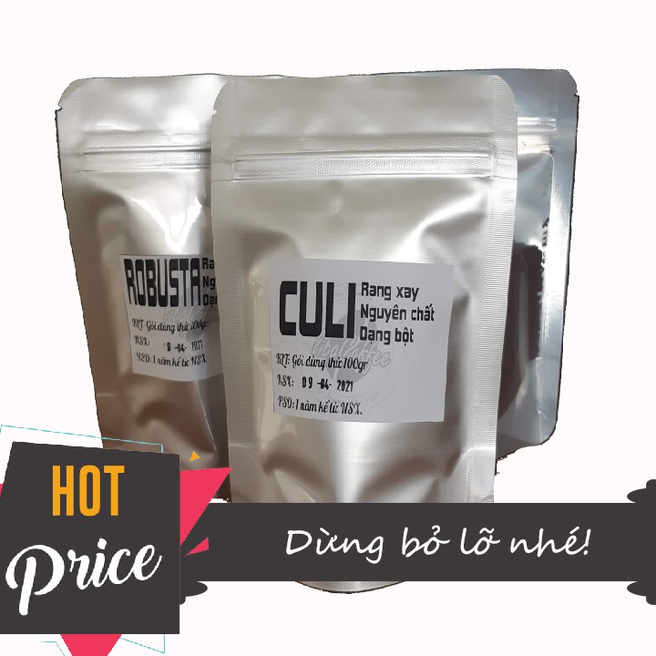 [GÓI DÙNG THỬ]  3 TÚI CÀ PHÊ CULI - ROBUSTA - ARABICA LOẠI MINI 100GR