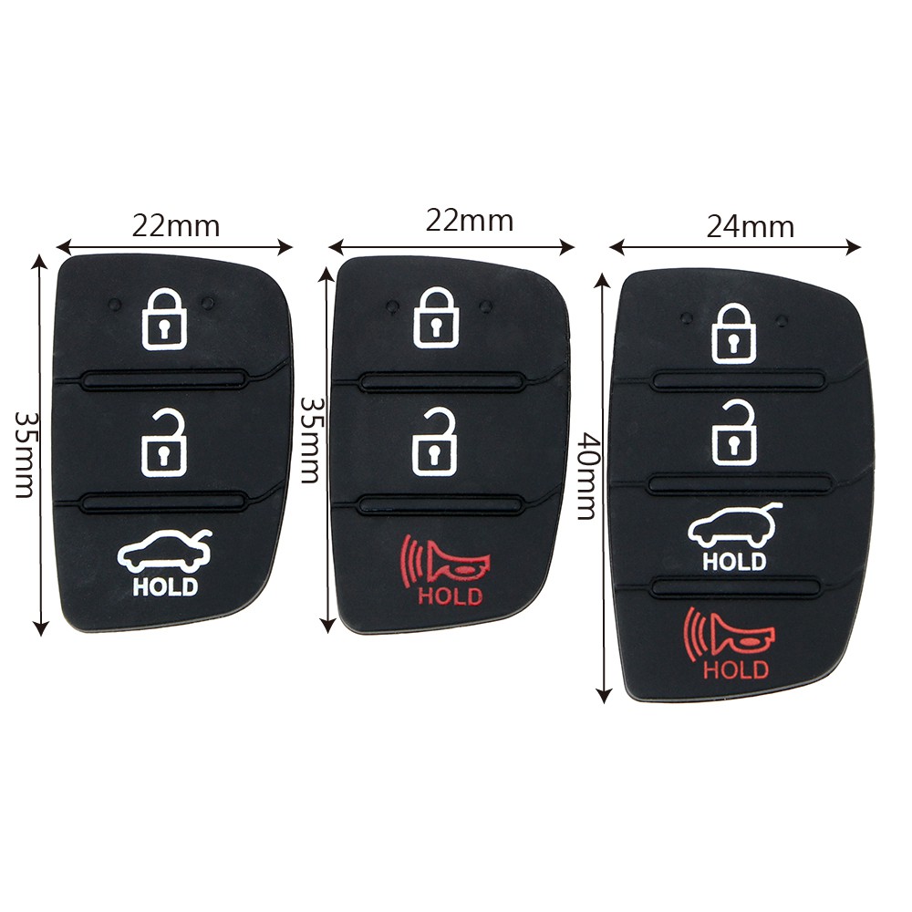 1 Nút cao su 3 / 4 nút bấm thay thế cho chìa khóa xe Hyundai Ix35 Ix45 chất lượng