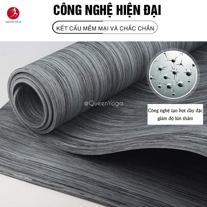 Thảm Tập Yoga/GYM Vân Gỗ Cao Cấp POE Chống Trượt Mở Rộng 68cm SANFAN Siêu Bền - Tặng Túi Đựng Thảm