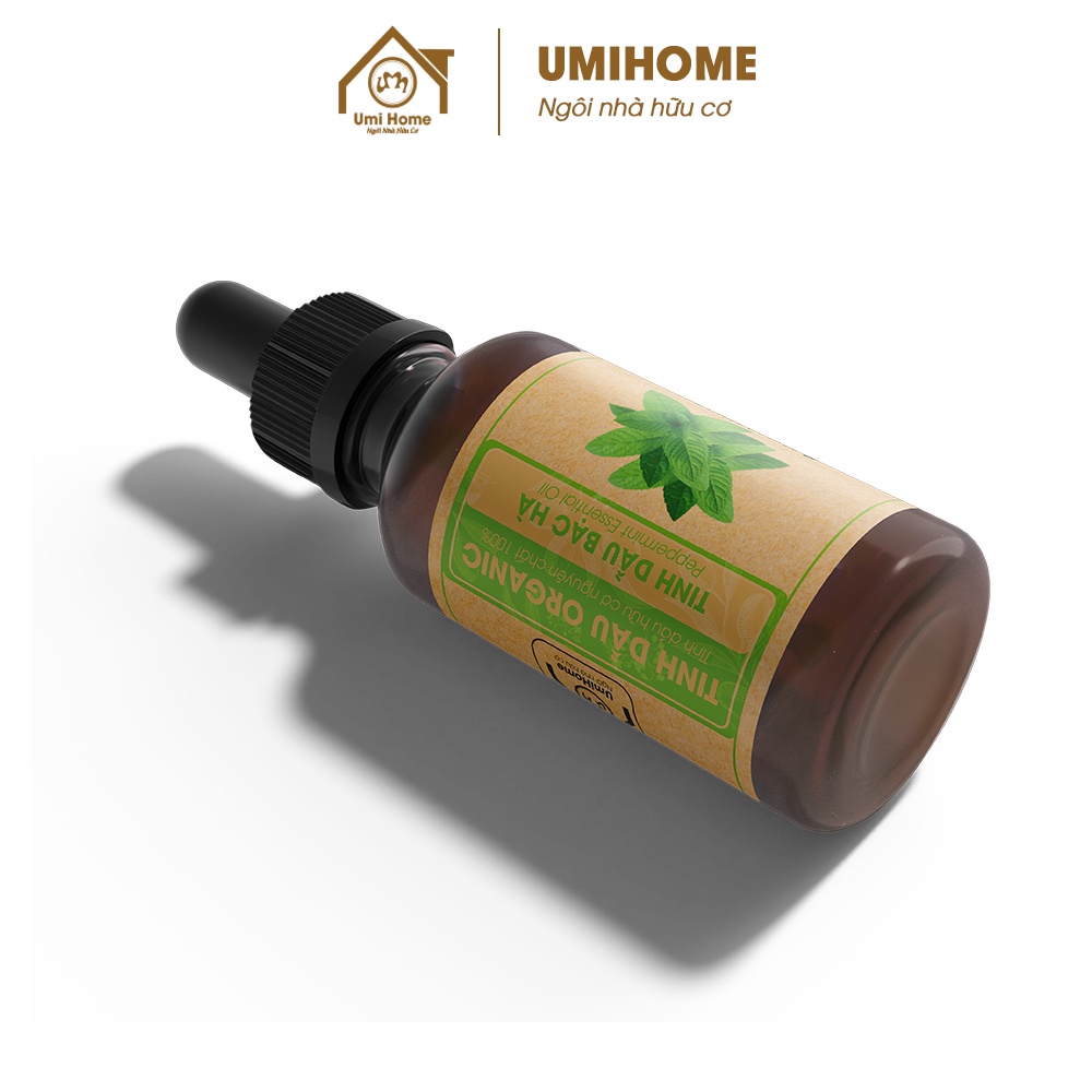 Tinh dầu thơm phòng Bạc Hà hữu cơ UMIHOME nguyên chất 10ml