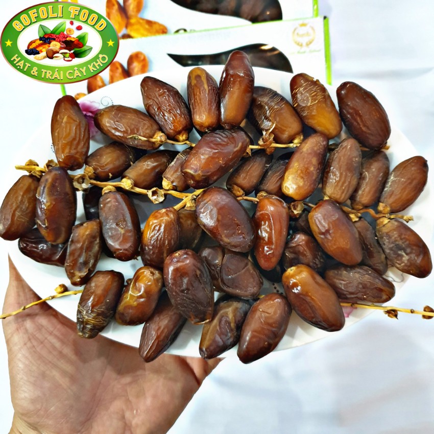 Quả chà là nguyên cành - Chà là rời cao cấp hộp 500g/ High quality whole dried dates, no sugar added, healthy, delicious