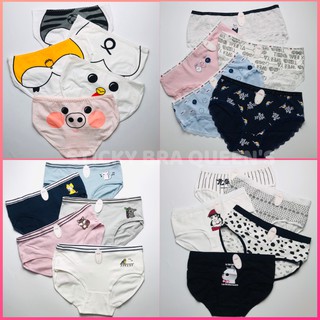 Combo quần lót nữ cotton hoạt hình siêu cute combo 4 và 5 vải 100% cotton vải siêu mịn