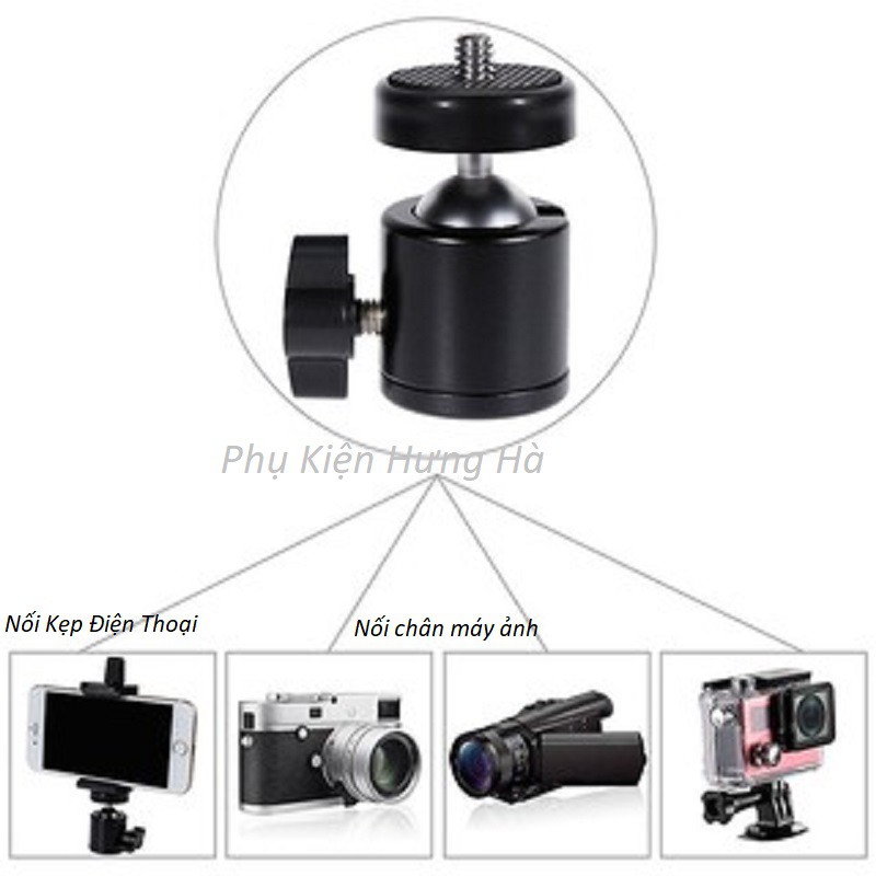 Đầu bi nối - Đầu Manbily cho chân máy ảnh , giá đỡ 3 chân tripod xoay 360 độ