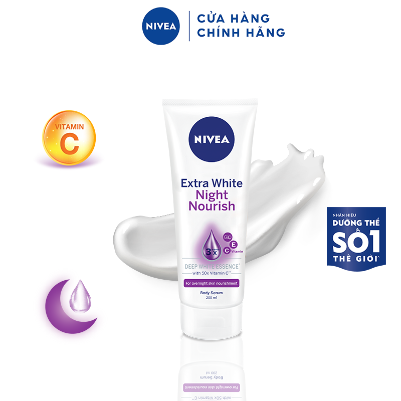 Tinh chất dưỡng thể dưỡng trắng Nivea ban đêm 200ml - 89122