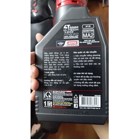 Dầu nhớt Motul 4T Hi-tech 10W40 1 lít - dùng cho các loại xe máy xe côn xe số 4 thì - Đèn xe Việt