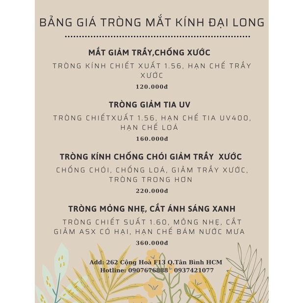 GỌNG KÍNH MẮT MÈO SANG CHẢNH