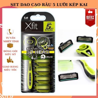 Set dao cạo râu 5 lưỡi kép KAI