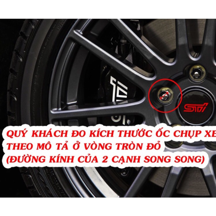 Chụp ốc lazang ô tô, xe hơi, trang trí, bảo vệ, 20 chiếc, size 17/19/21, màu theo lựa chọn