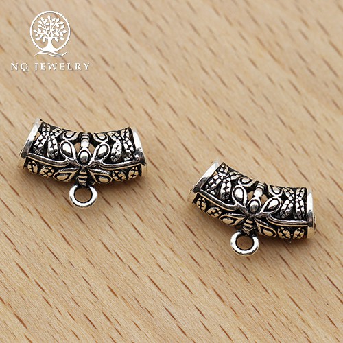 Charm bạc mặt ống treo - NQ Jewelry
