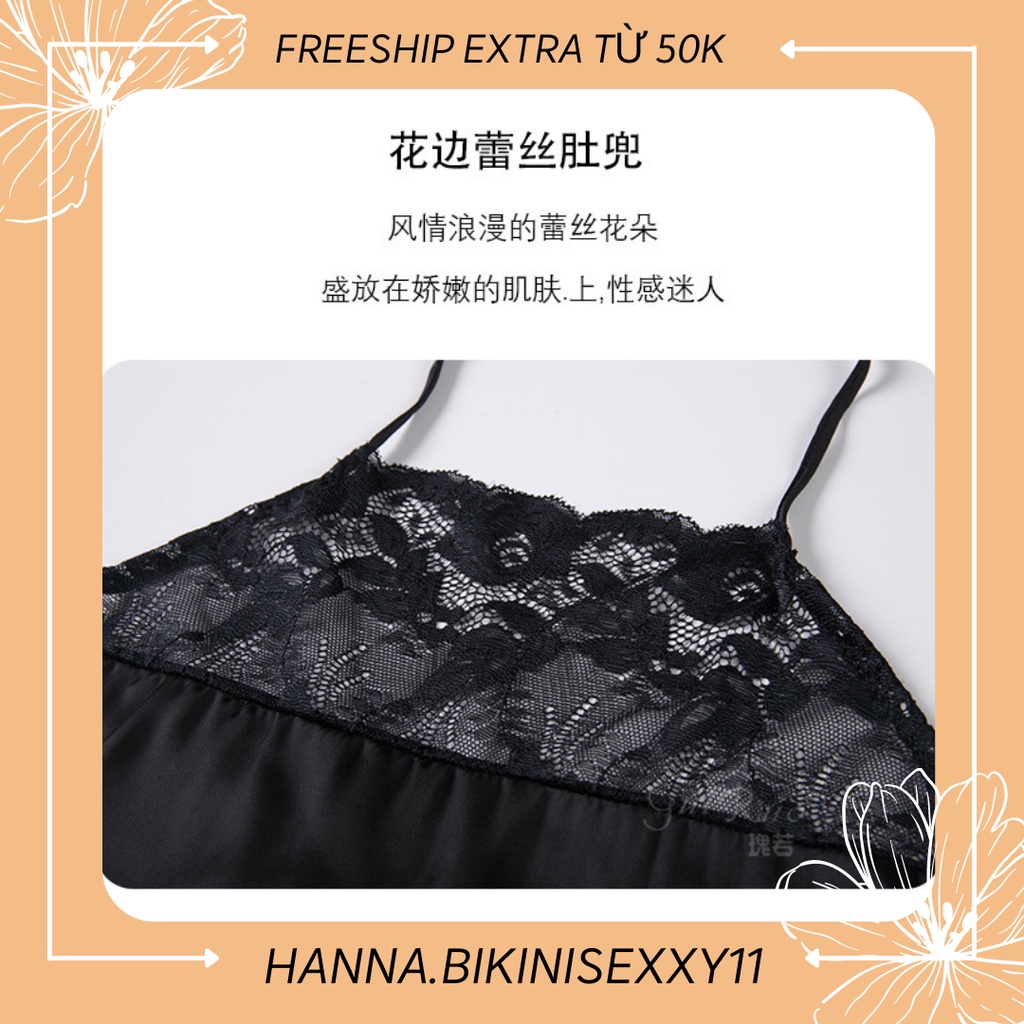 Set váy ngủ, đồ ngủ sexy,  Bộ Yếm Phối Ren Chip Sang chảnh, Hanna.bikinisexxy11 | BigBuy360 - bigbuy360.vn