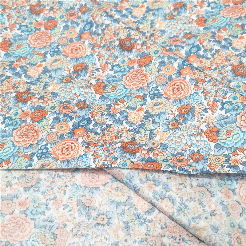 Vải twill 100% cotton Nguyên Chất 100 * 160Cm In Họa Tiết Hoa Cổ Điển Dùng Để May Đầm / Chăn Ga Gối