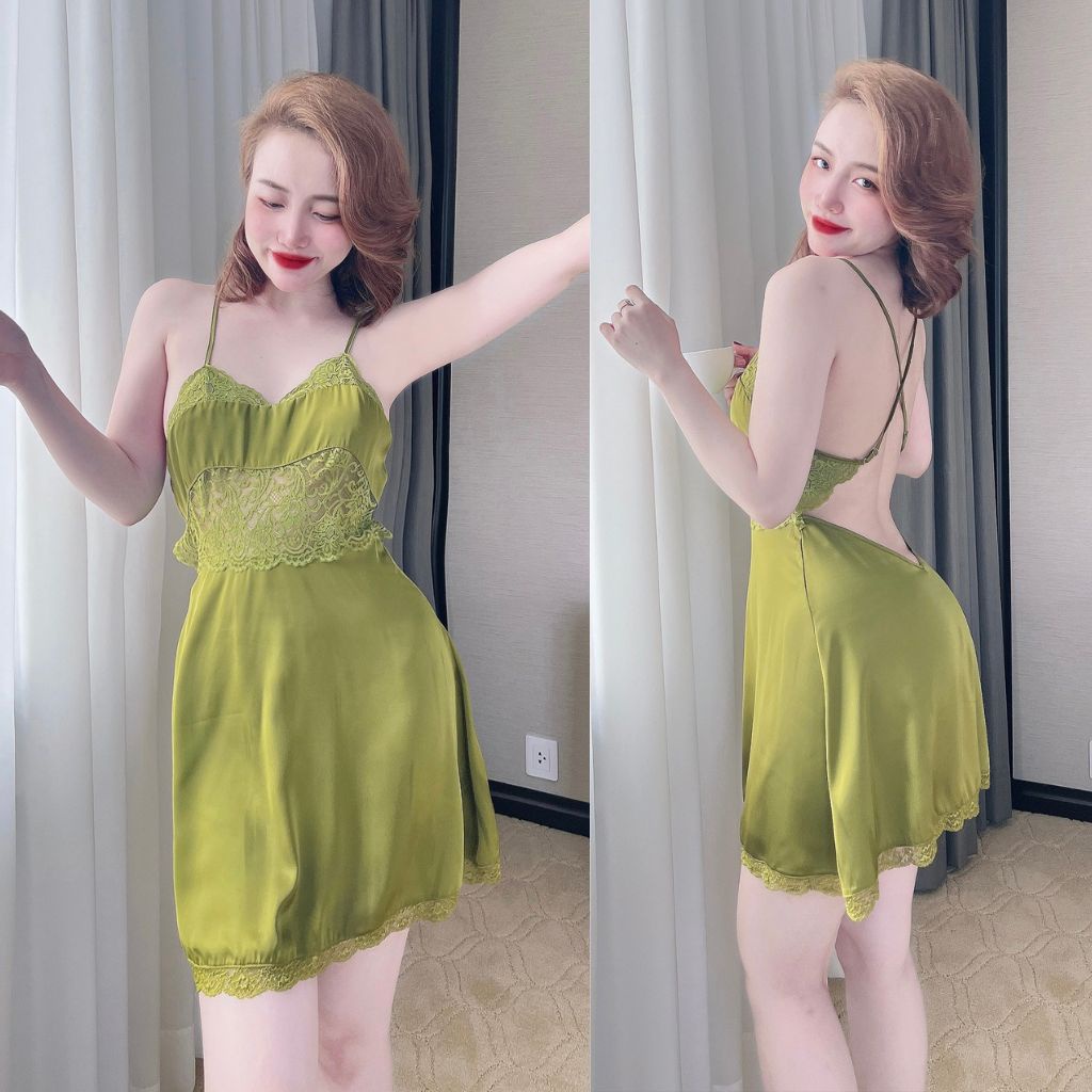 Váy ngủ sexy MIKY, Đầm ngủ sexy lụa Latin Chất Siêu Mát Dáng Siêu Xinh &lt; 60kg