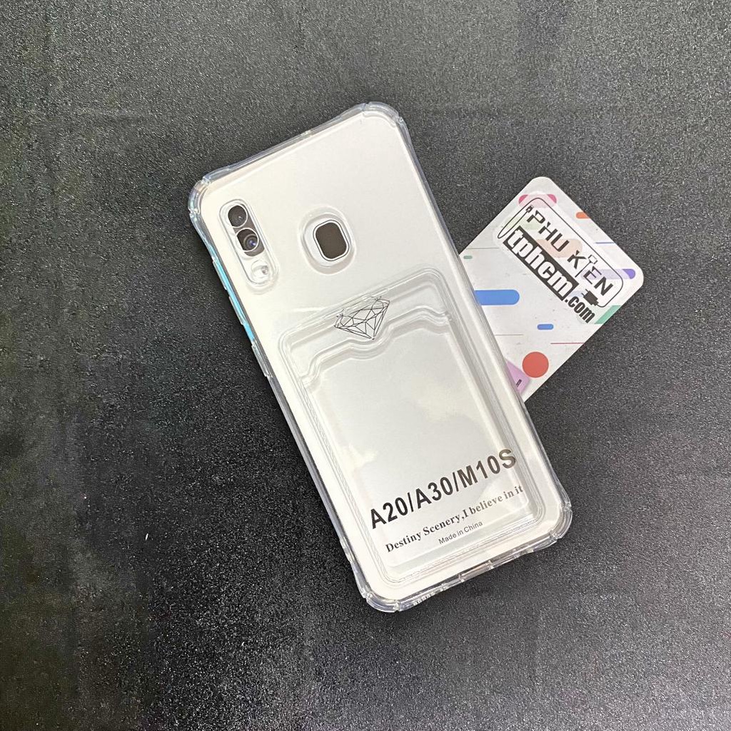 Ốp Lưng Samsung A20 - A30 Dẻo Trong Suốt Có Khe Đựng Thẻ