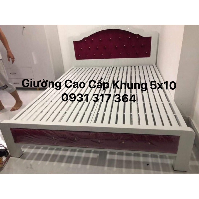 Giường Khung Hộp 5x10 Cao Cấp . 1m6x2m