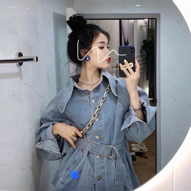 [ORDER+ẢNH THẬT] ÁO SƠ MI DENIM THẮT DÂY EO