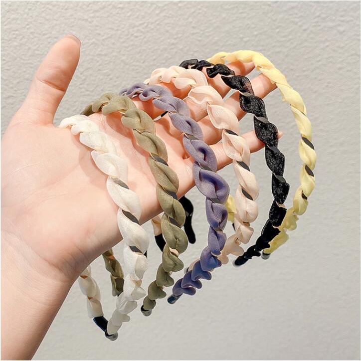 Băng đô Cột tóc dệt kim thông rộng tinh tế thời trang thanh lịch của Hàn Quốc