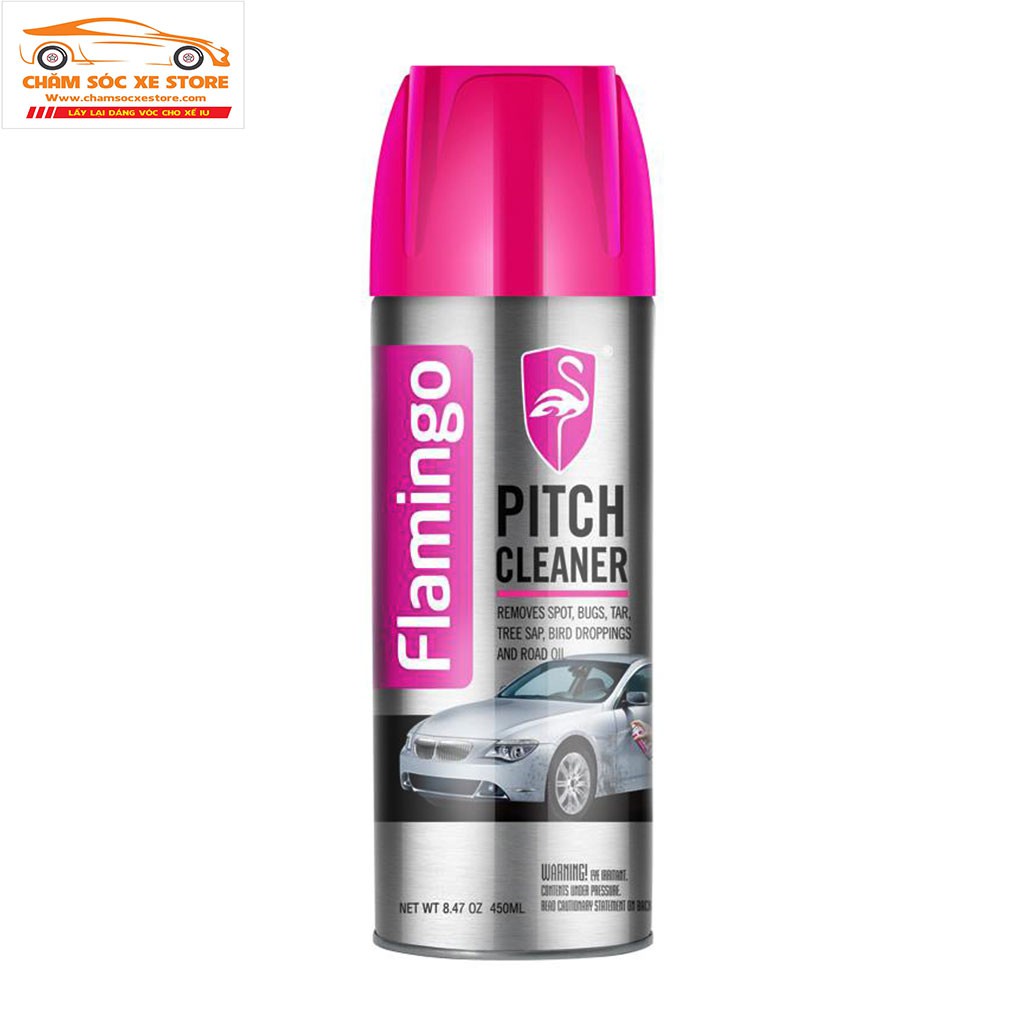 Dung dịch chuyên tẩy nhựa đường trên xe, đồ vật Flamingo Pitch Cleaner (F012) 450ml chamsoxestore