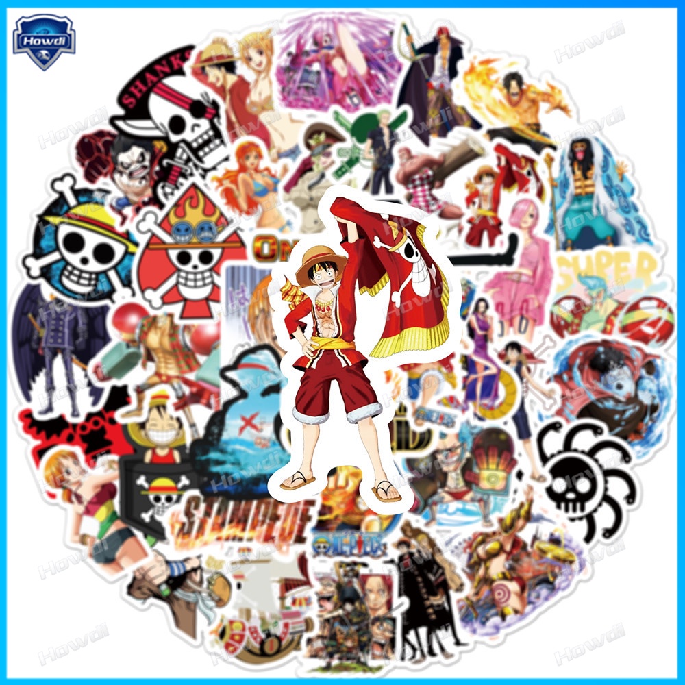 Miếng Dán Trang Trí Mũ Bảo Hiểm / Xe Mô Tô Chống Thấm Nước Hoạ Tiết One Piece
