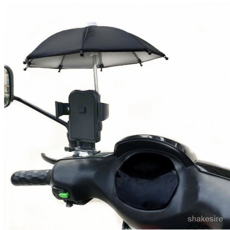 Bicycle Motorcycle Mount Holders Mini Sunshade Umbrella Design Bicycle Decoration Accessories Automatic Mobile Phone Holder