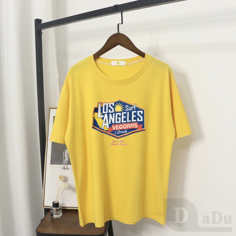 Áo Thun 100% Cotton Cổ Tròn In Họa Tiết Hoạt Hình Phong Cách Hàn Quốc 8 Màu Tùy Chọn S ~ 3XL Dành Cho Cặp Đôi