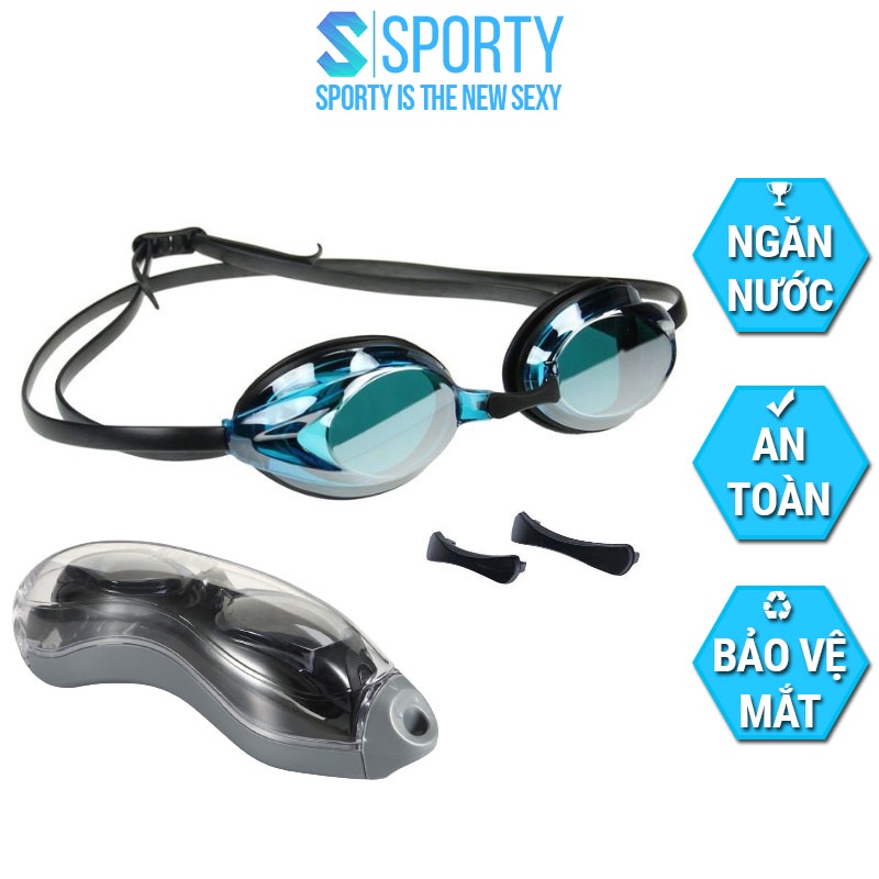 Kính bơi người lớn SPORTY 1154 tráng gương thi đấu chuyên nghiệp mắt kính cản tia UV hạn chế sương mờ