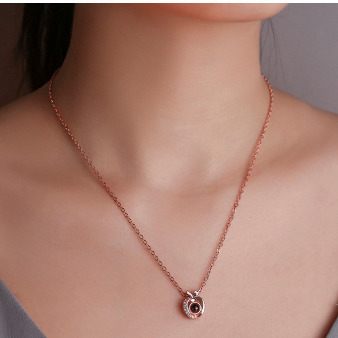 I love you necklace Apple projection clavicle chain TIKTOK the same jewelry