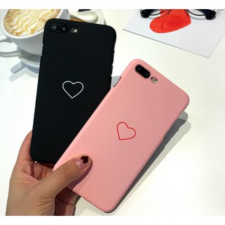 ỐP TIM iPhone 5 5s 5SE 6 6s 6 Plus 6s Plus 7 8 7 Plus 8 Plus X màu đen và hồng ốp đôi thời trang ( Ốp Cứng ) ML00501